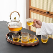 日式蜡烛温茶炉玻璃花茶养生壶加热烛台花草下午茶具套装煮茶家用