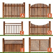 装饰木栅栏防腐木栅栏，碳化实木栅栏门，菜园花园围栏绿化草坪护栏