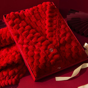 结婚大红色珊瑚绒睡衣女款秋季冬天网红本命新年加厚法兰绒家居服