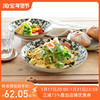 日本进口匠人手作餐具和风手绘唐草纹陶瓷碗盘子杯家用碗汤碗菜盘