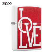 Zippo打火机芝宝正版彩印白哑漆LOVE个性创意zipoo煤油防风送男士