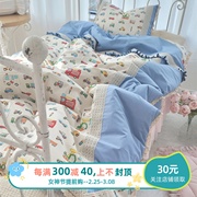卡通儿童床品韩国annamong定制手工广木棉被套枕套小汽车四季被子