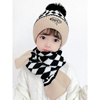 韩国儿童帽子围巾两件套装女童针织毛线帽女孩宝宝保暖护耳套头帽