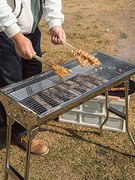 大号不锈钢烧烤架木炭户外烧烤炉碳烤炉野外家用烤肉BBQ庭院 全套