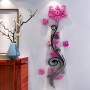 蔷薇花3D立体亚克力墙贴玄关卧室客厅沙发背景墙面装饰品壁纸贴画