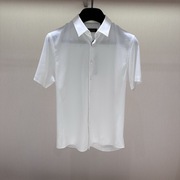 bosssunwen春夏，商务白色短袖衬衫，1223212636701680