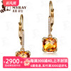 米莱珠宝5.5克拉天然黄水晶耳环女18k金镶嵌(金镶嵌)钻石耳钉宝石加工