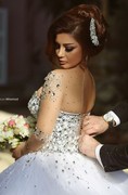 2016苏州婚纱礼服婚纱，高档镶钻拖尾新娘婚纱礼服绑带