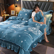 加厚法兰绒四件套珊瑚，绒牛奶绒三件套保暖被套床单床裙款床上用品