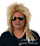 欧美男士假发rock摇滚歌星蓬松发型，cosplay非真人，假发化纤高温丝
