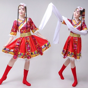 水袖表演服少数民族服装成人藏族舞蹈演出服装女女舞台装西藏
