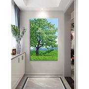 《生命之树》现代简约绿色植物大树客厅装饰画玄关肌理感艺术挂画