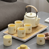 高档提梁壶茶具套装陶瓷家用影青茶壶茶杯整套简约现代可定制