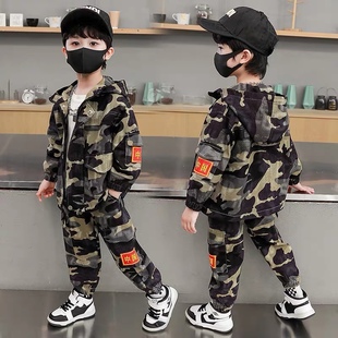 儿童迷彩服外套春秋款套装2024男孩特种兵春季运动酷帅两件套