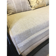 高档加厚棉麻沙发垫四季沙发巾布艺加厚防滑简约现代客厅米咖色