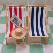 儿童沙滩椅折叠椅实木躺椅帆布椅午休椅靠椅简约户外露营椅懒人椅