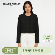 CLAUDIE PIERLOT Outlet女装法式气质黑色针织短外套CFPVE00339
