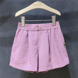 韩国中小童装夏季女童宝宝粉色，竖条纹舒适百搭短裤洋气热裤