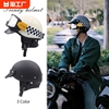 bc复古机车摩托车头盔，男女通用3c认证电动车，哈雷瓢盔大号安全帽檐