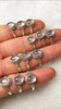 尼泊尔手工粉水晶真银戒指925银镶嵌天然粉水晶芙蓉石开口戒指