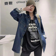 复古叠穿内搭牛仔衬衫女宽松长袖，上衣春秋冬高级感衬衣外套潮