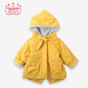 女宝宝冬装外套加绒2018韩版1-3岁女童，风衣加厚款2婴幼儿棉衣