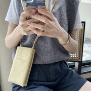 韩国东大门2023真皮手机包单肩纯色斜挎包手机包女包小包