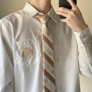 骑士宣言以神之名|dk男款白色日系短袖，长袖衬衫赠送同款领带