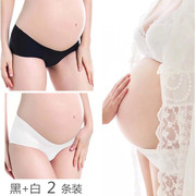 孕妇拍照写真专用纯棉低腰蕾丝短裤无痕光面性感三角内裤棉裆黑白