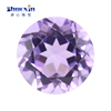 浅色天然紫水晶裸石散珠紫晶戒面 圆形刻面浅紫色宝石主配石戒指