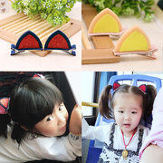 尝鲜猫耳朵儿童女孩发夹头饰韩国公主边夹淑女可爱刘海发饰品
