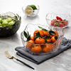 米立风物水果捞玻璃碗金边透明蔬菜沙拉碗大号玻璃汤碗家用耐热