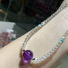 天然紫水晶吊坠锁骨链原创设计紫晶转运珠水晶挂件饰品礼物女
