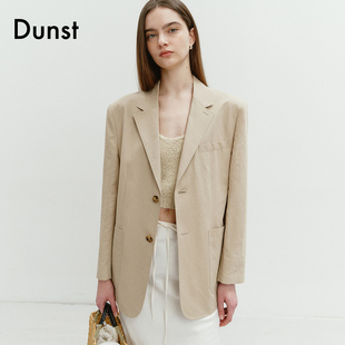 Dunst2024夏季中性单排扣亚麻西装夹克外套UDJA4B121