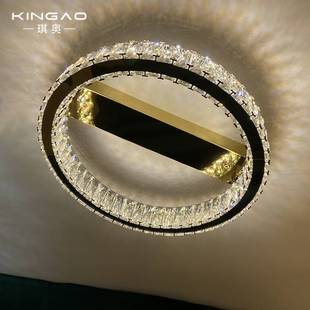 琪奥led水晶吸顶灯圆形大气，家用客厅灯创意，简约现代餐厅灯饭厅灯