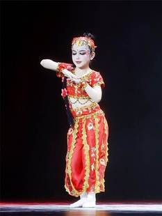 印度舞演出服儿童新疆舞蹈服装，女童肚皮舞表演服幼儿园舞蹈服元旦