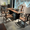 新中式实木茶桌椅组合办公家用一体茶台黑胡桃木茶几家用茶桌家具