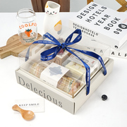 法式简约蛋糕打包盒下午茶加高全透明甜品盒方形格慕斯西点包装盒