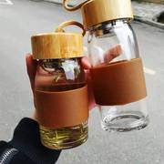 日本防烫玻璃杯学生水瓶耐高温创意杯子高端品可携式水杯带茶漏