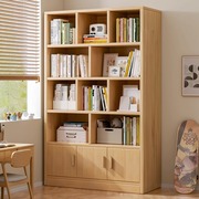 实木书柜自由组合书架，儿童松木储物柜现代简易收纳省空间落地书橱