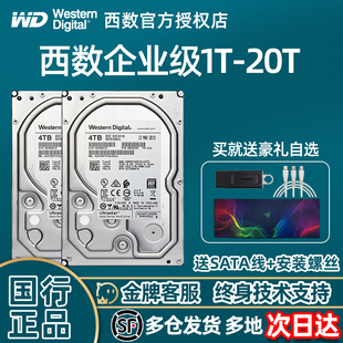 WD/西部数据西数企业级nas网络存储服务器硬盘台式电脑机械硬盘1T/2T/4T/6T/8T/10T/12T/14T