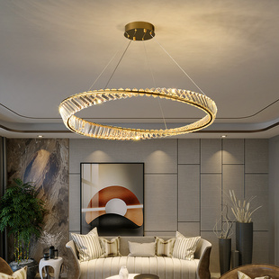 客厅吊灯轻奢水晶后现代，简约主卧室，北欧2024大气餐厅中山灯具