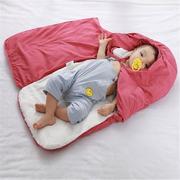 婴儿羽绒睡袋宝宝防踢被秋冬加绒两用加厚儿童羽绒棉抱被宝宝抱被