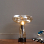 美式台灯卧室床头创意玻璃灯简约工业风桌面样板间摆设装饰灯具