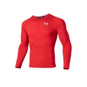 自营UA安德玛健身T恤男装红色圆领套头衫透气轻训练服