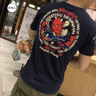 夏季潮男T恤个性小恶魔日系潮牌短袖男个性机车青年潮流半袖原宿