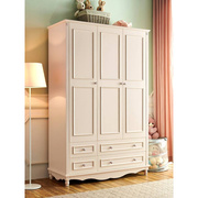 衣柜地中海实木衣橱韩式风格卧室柜子带抽屉家具3门三门白色