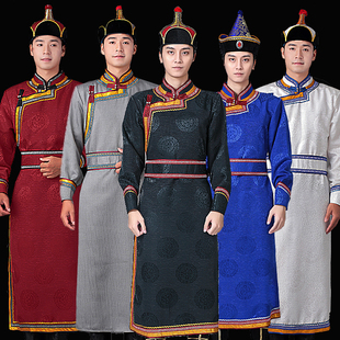 2023蒙古服装男蒙族蒙古袍男士长款蒙古服日常生活装表演出服