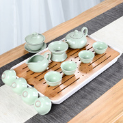 汝窑功夫茶具套装家用汝瓷茶壶哥窑茶杯泡茶盖碗陶瓷整套简约现代