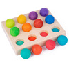 彩虹积木磨砂椴木质彩色圆球木球儿童早教玩具颜色配对分拣盘